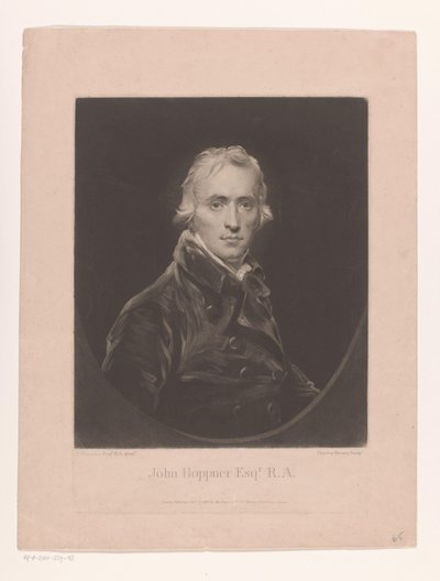 Porträtt av John Hoppner John Hoppner Esqr. R.A. (titel på objekt) av Charles Turner
