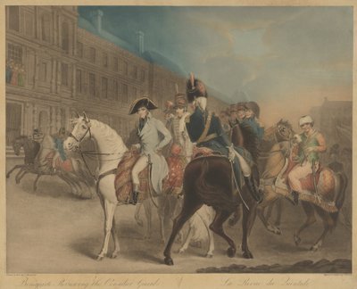 Bonaparte granskar det konsulära gardet (La Revue du Quintidi) av Charles Turner after John James Masquerier