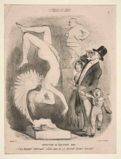 Exposition de Sculpture 1849 (Exhibition of Sculpture 1849), från serien Sketch of the Day publicerad i Le Charivari av Charles Vernier