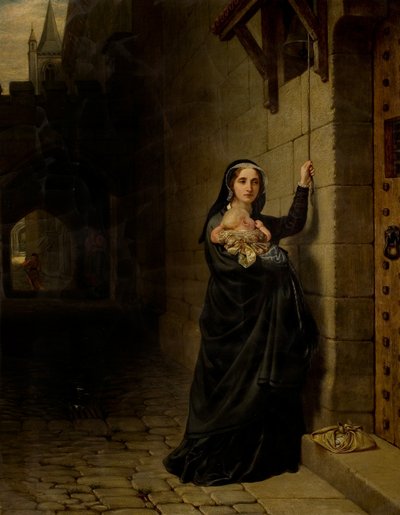 The Martyrdom of Laurence Saunders i Coventry, vänster panel av triptyk av Charles West Cope