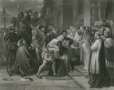 Wolsey i Leicester Abbey, Henry VIII av Charles West Cope