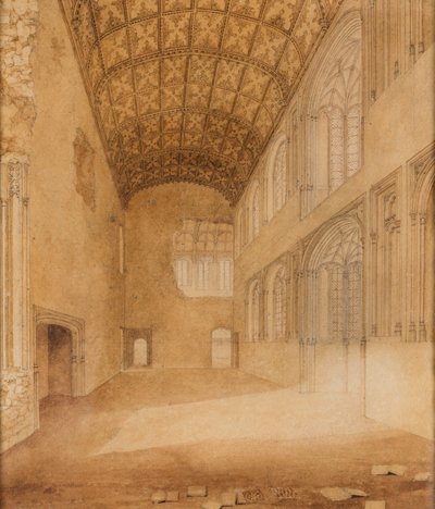 Crosby Hall (No.1), ca 1818 (akvarell på papper) av Charles Wild