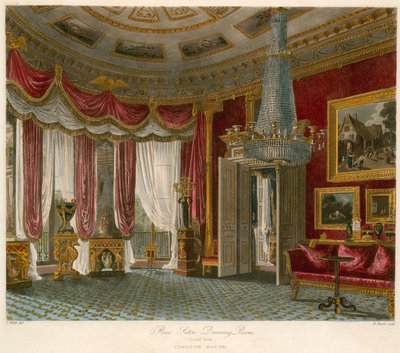 Rose Satin Drawing Room, Carlton House, London av Charles Wild