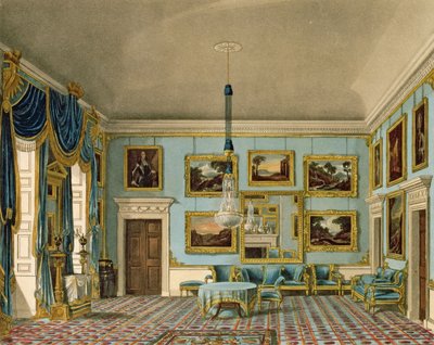 The Blue Velvet Room på Buckingham House, graverad av Daniel Havell av Charles Wild