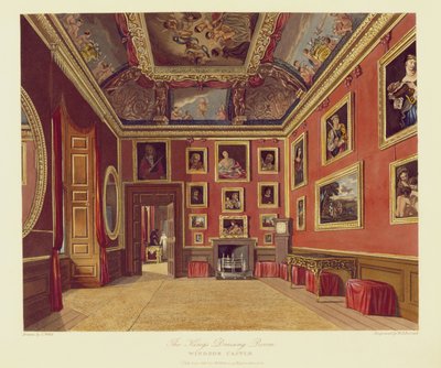 Kings Dressing Room, Windsor Castle, från Royal Residences, graverad av W. J. Bennett, pub. av William Henry Pyne (1769-1843), 1816 (akvatint) av Charles Wild