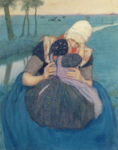 Mor och barn, 1900 av Charles William Bartlett