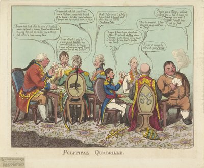 Politiek quadrille, 1806 Politisk Quadrille (titel på objekt) av Charles Williams