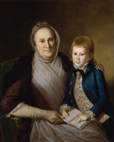 Mrs James Smith och barnbarn av Charles Willson Peale