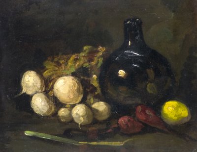Stilleben (olja ombord) av Charles Woolford