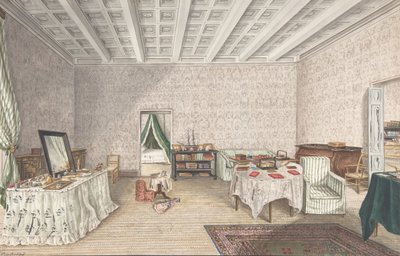 Design för interiör, ca. 1830. av Charles de Brocktorff