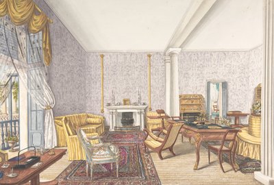 Design för interiör, ca. 1830. av Charles de Brocktorff
