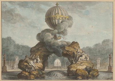Projekt av en fontändekoration med en Charlière, 1783. av Charles de Wailly