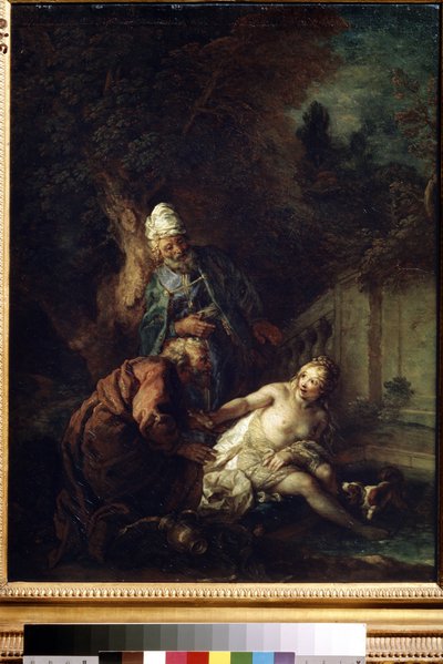 Susanna och de äldre. Målning av Charles de La Fosse (1636-1716), efter 1700. Olja på duk. Barockkonst. Museum of Fine Arts, Pushkin, Moskva av Charles de la Fosse
