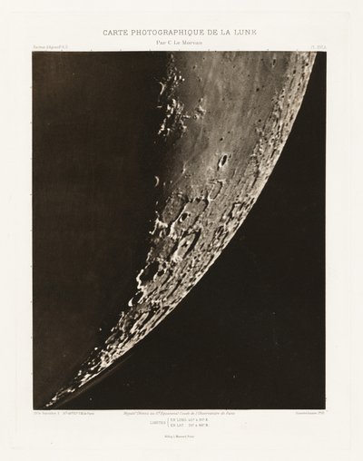 Carte photographique de la lune, planche XVI.A (Fotografisk karta över månen, plansch XVI.A),5 september av Charles le Morvan