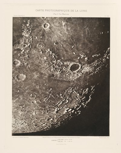 Fotografisk karta över månen, plansch XVIII,17 april av Charles le Morvan