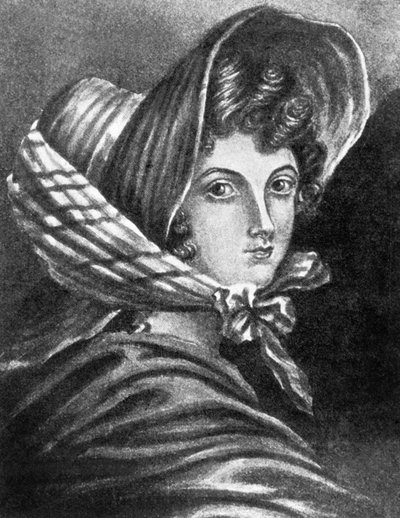 Emily Bronte (gravyr) av Charlotte (after) Bronte