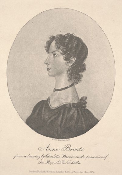 Anne Brontë, graverad av Walker & Boutall, ca 1836-49 (gravyr) av Charlotte Bronte