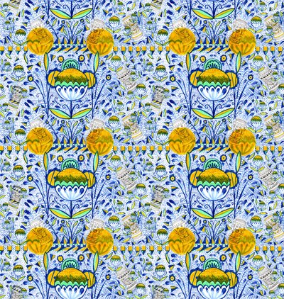 Ashmolean Museum Pattern Design, 2020 (pensel och pennor) av Charlotte Orr