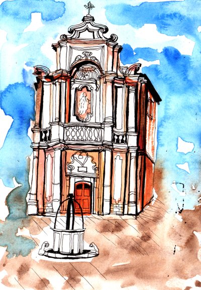 Byggnad i Siena, 2020 av Charlotte Orr