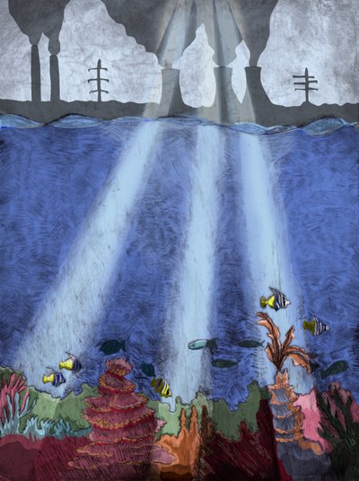 Coral Reef, 2013 (torrpunktsetsning och digital) av Charlotte Orr
