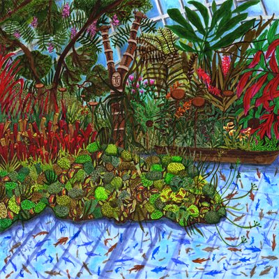 Gardens by the Bay, 2020 (penselpennor) av Charlotte Orr