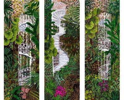 Kew Gardens Compilation, 2020 (penselpennor på papper) av Charlotte Orr