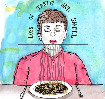 Parkinsons Illustration, 2019 (bläck och akvarell) av Charlotte Orr