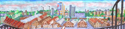 Storkower straße, 2017 (penselpennor av Charlotte Orr