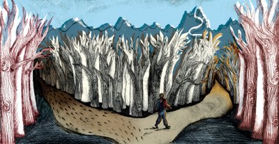 The Road Less Travelled, 2013 (torrpunktsetsning och digital) av Charlotte Orr