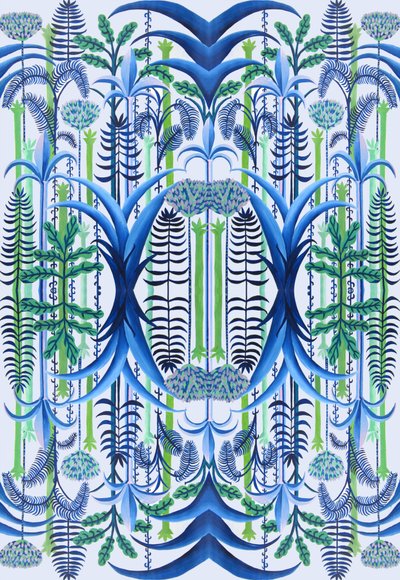 Tapeter, 2016 (akryl på papper) av Charlotte Orr