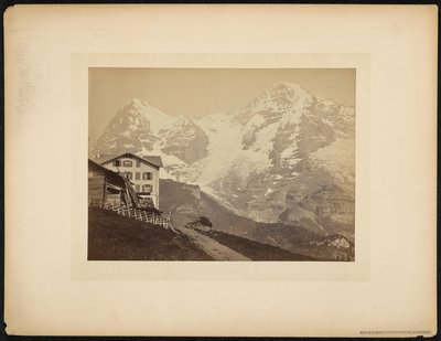 Mönch och Eiger, utsikt från Wengernalp av Charnaux Frères and Cie.