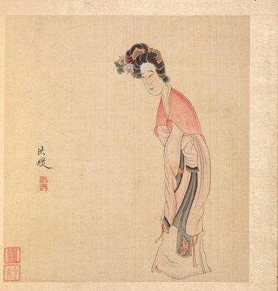 Målningar efter antika mästare: En dam, 1598-1652. av Chen Hongshou