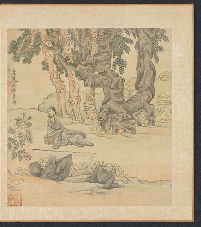 Målningar efter antika mästare: Porträtt av Zhongqing i ett landskap, 1598-1652. av Chen Hongshou