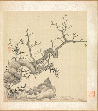 Målningar efter antika mästare: Rock, Old Tree och Bamboo av Chen Hongshou