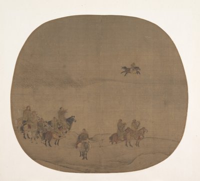 Nomader som jagar med falkar, tidigt 1200-tal. av Chen Juzhong