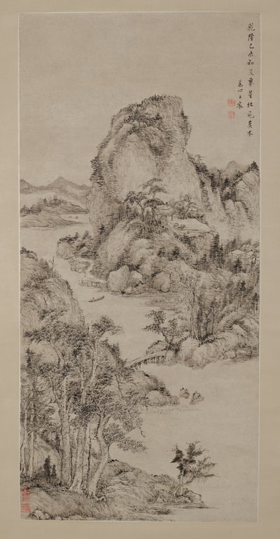 Landskap efter Dong Yuan av Chen Wang