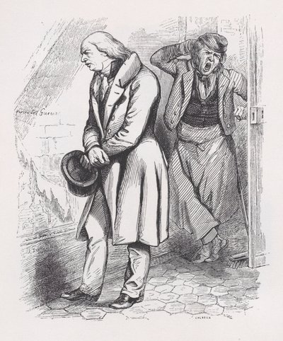 The Attic från The Complete Works of Béranger, 1836. av Cherrier