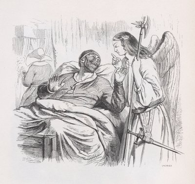 Skyddsängeln från The Complete Works of Béranger, 1836. av Cherrier