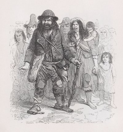 Zigenarna från The Complete Works of Béranger, 1836. av Cherrier