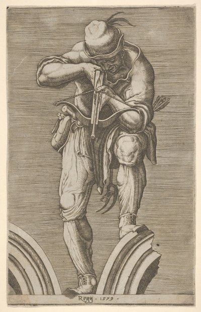 En man som skjuter ett armborst, 1579. av Cherubino Alberti