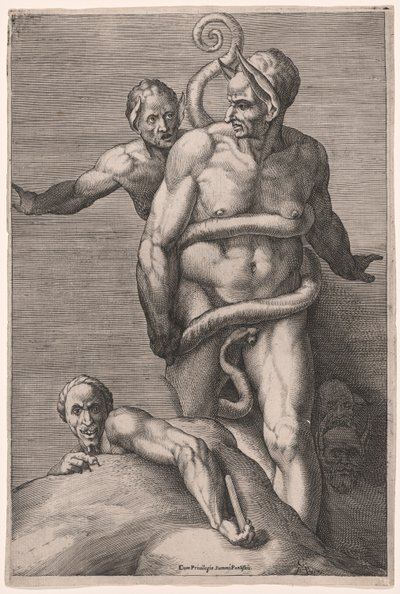 Minos och demonerna, från den yttersta domen av Cherubino Alberti