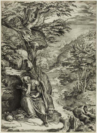 Saint Hieronymus i öknen av Cherubino Alberti