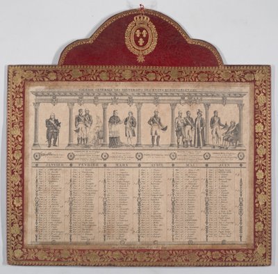 Franska kalendern för året 1816 General Gallery of the Sovereigns of European States, 1816 av Chevalier Henry Guillot
