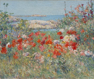 Celia Thaxters trädgård, Isles of Shoals, Maine av Childe Frederick Hassam