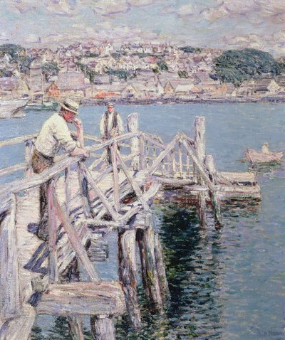 Dockscen, Gloucester av Childe Frederick Hassam