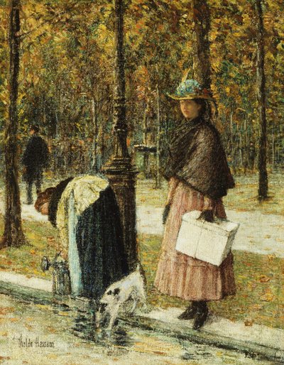 Kväll, Champs-Elysees (nära Louvren) av Childe Frederick Hassam