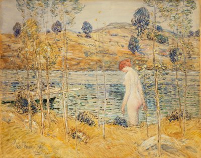 Flodbanken av Childe Frederick Hassam