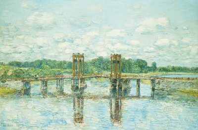 Toll Bridge, New Hampshire, nära Exeter av Childe Frederick Hassam
