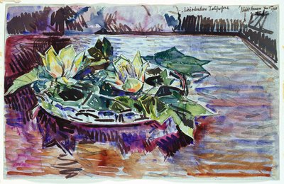 Tulpaner i en skål av Childe Frederick Hassam