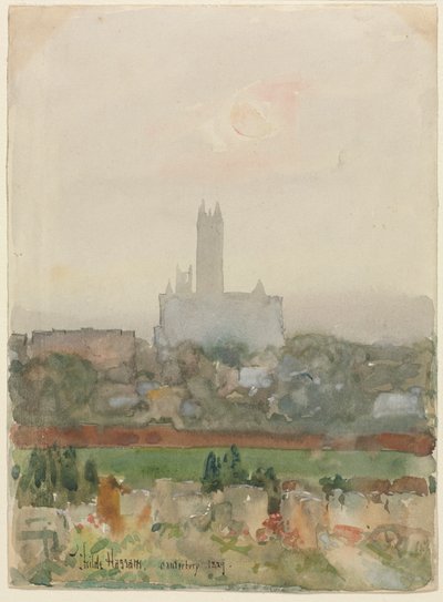 Canterbury Cathedral recto, 1889. av Childe Hassam
